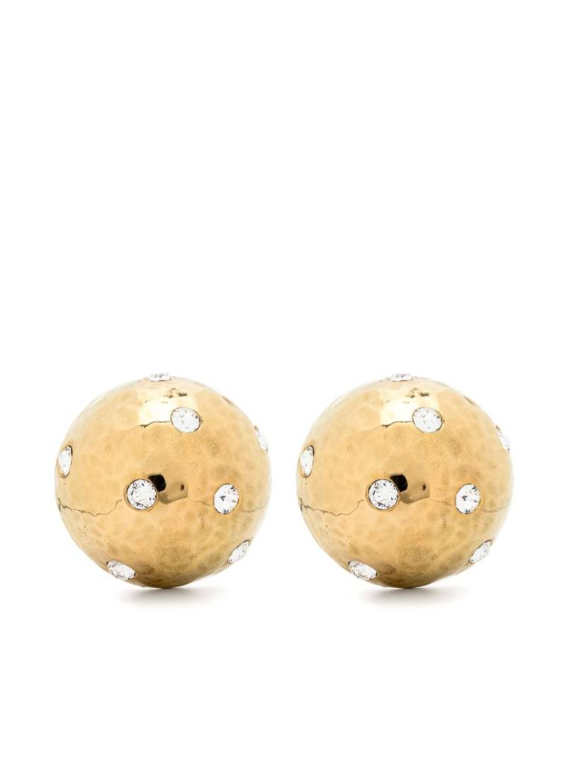 Saint Laurent Dome embellished clip-on earrings - Gold von Saint Laurent