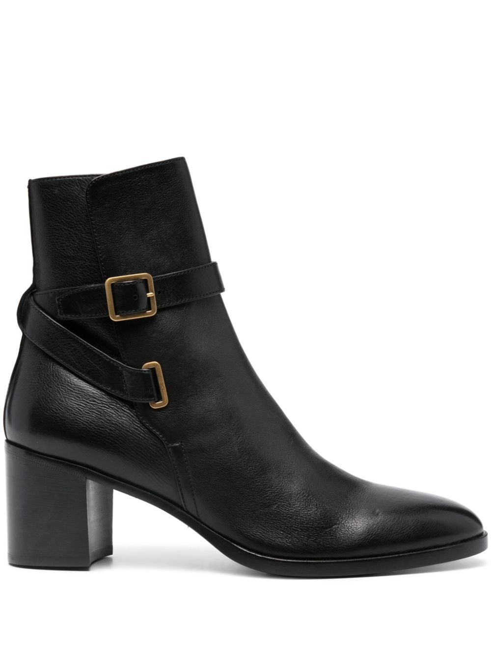 Saint Laurent Dorian 70mm buckled ankle boots - Black von Saint Laurent