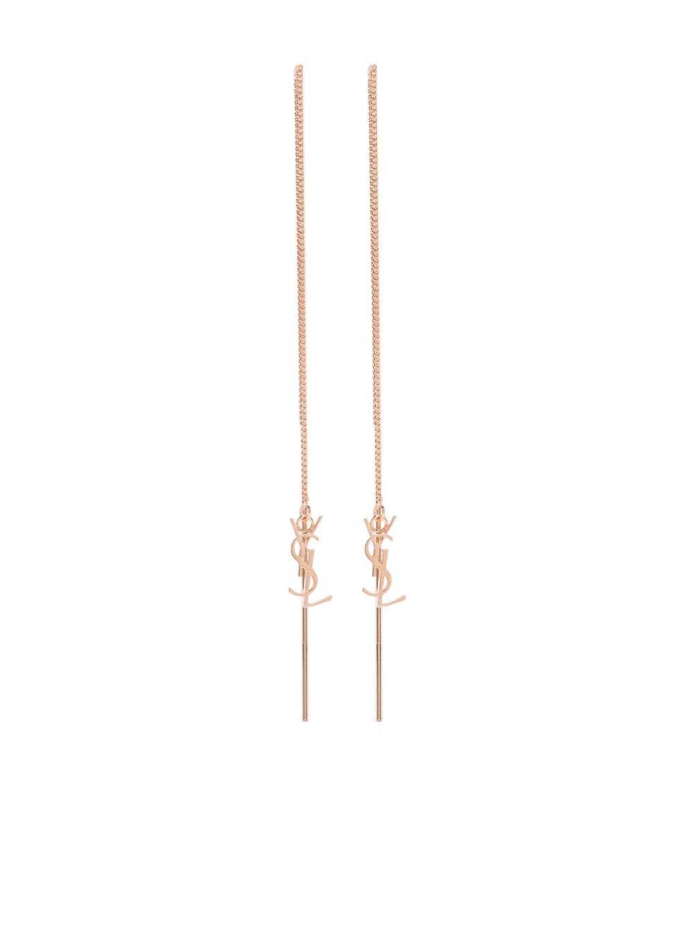 Saint Laurent logo chain earrings - Gold von Saint Laurent