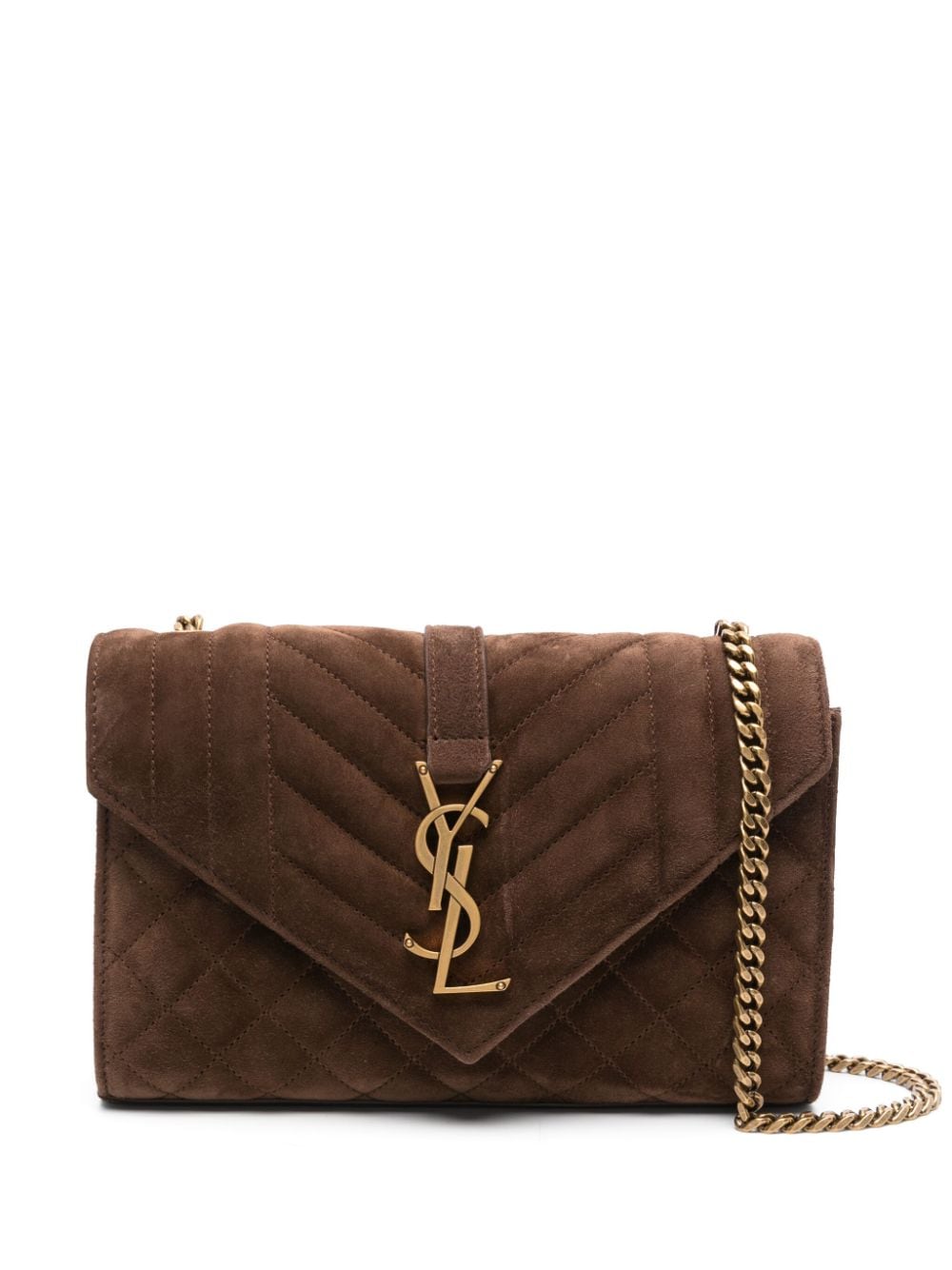 Saint Laurent Envelope quilted shoulder bag - Brown von Saint Laurent