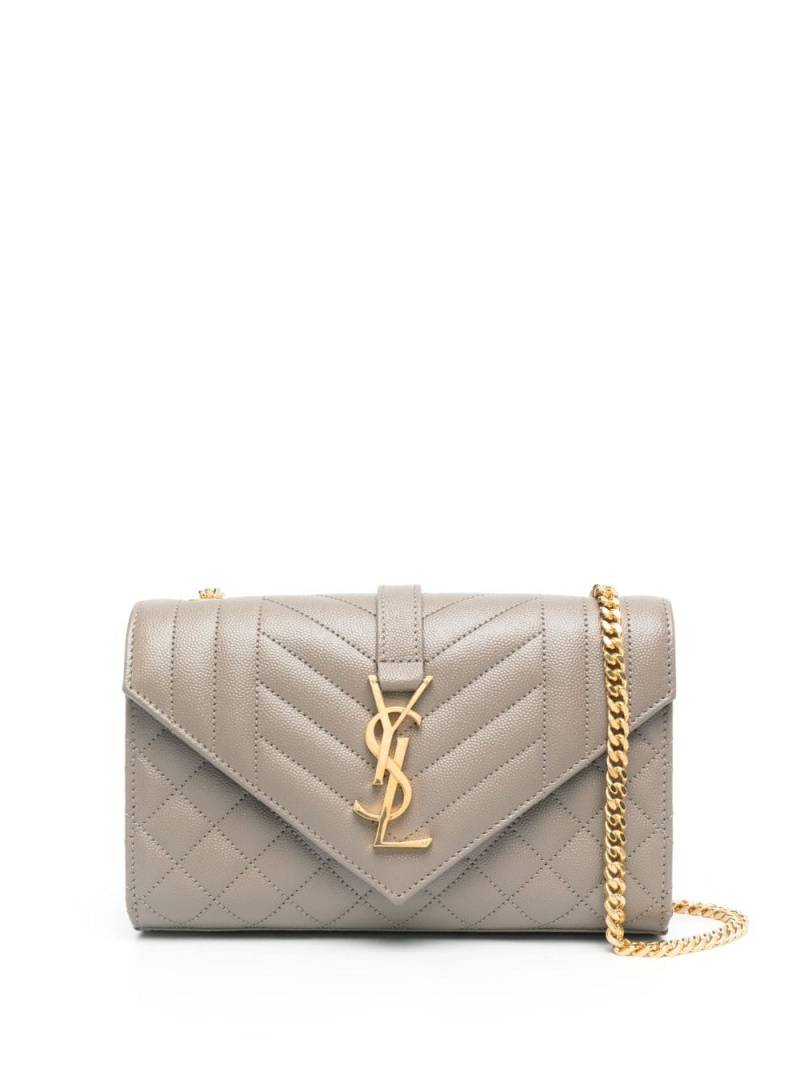 Saint Laurent Envelope small leather crossbody bag - Grey von Saint Laurent