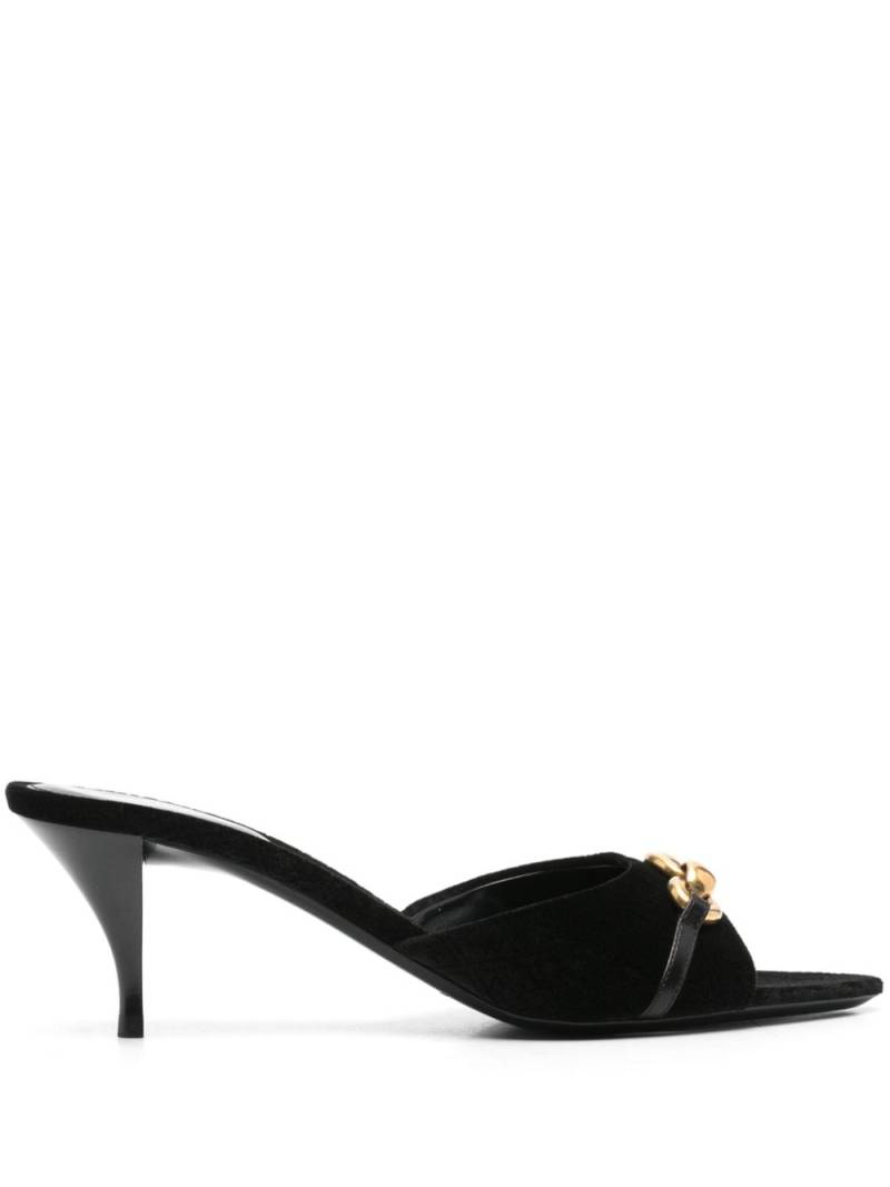 Saint Laurent Gippy 60mm chain-link detailing sandals - Black von Saint Laurent