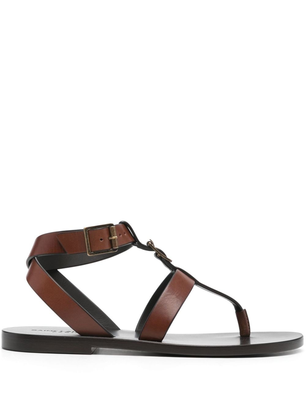 Saint Laurent Hardy buckled leather sandals - Brown von Saint Laurent