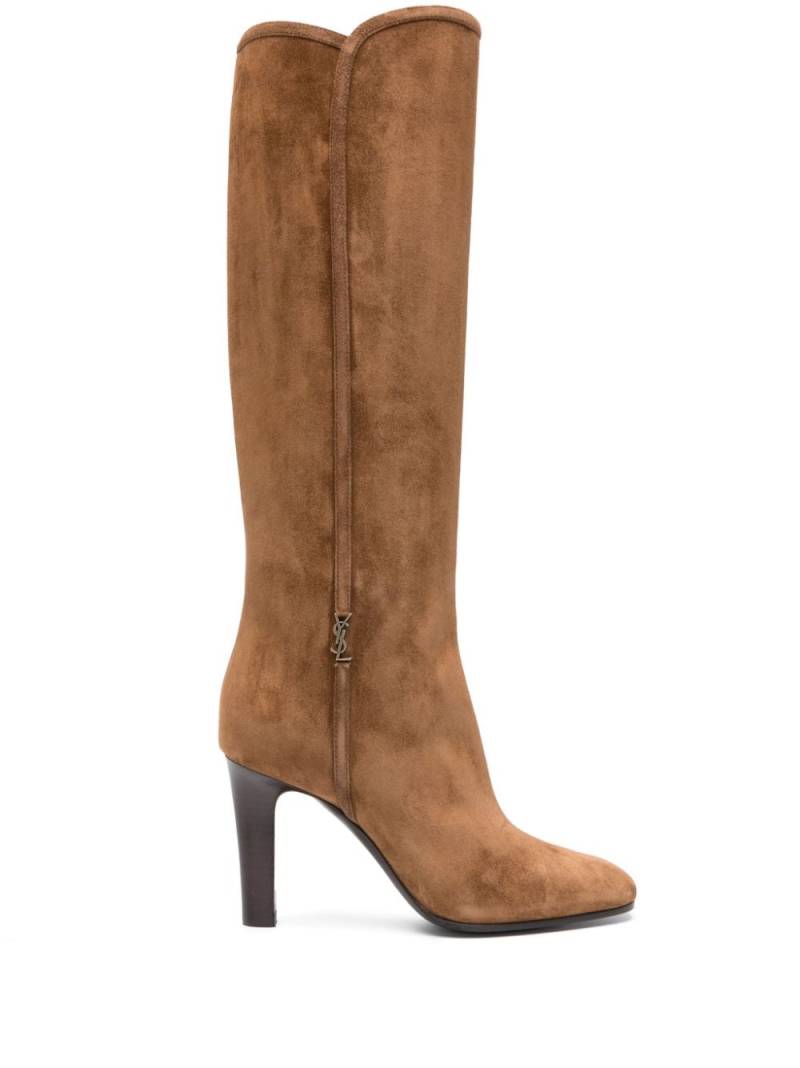 Saint Laurent Jane 90mm suede boots - Brown von Saint Laurent