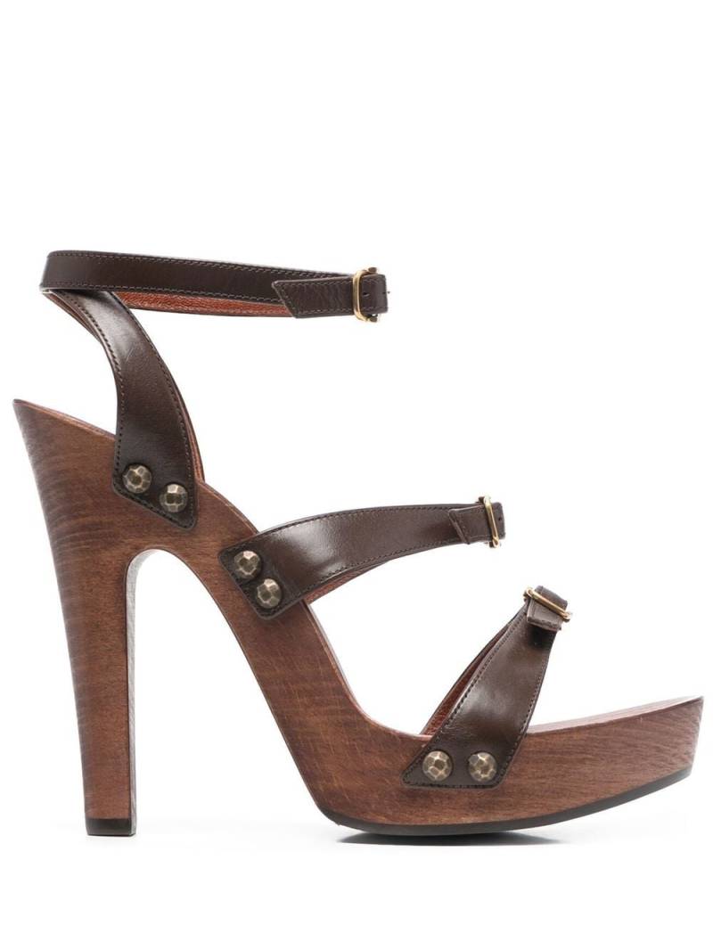 Saint Laurent Joan 100 platform sandals - Brown von Saint Laurent