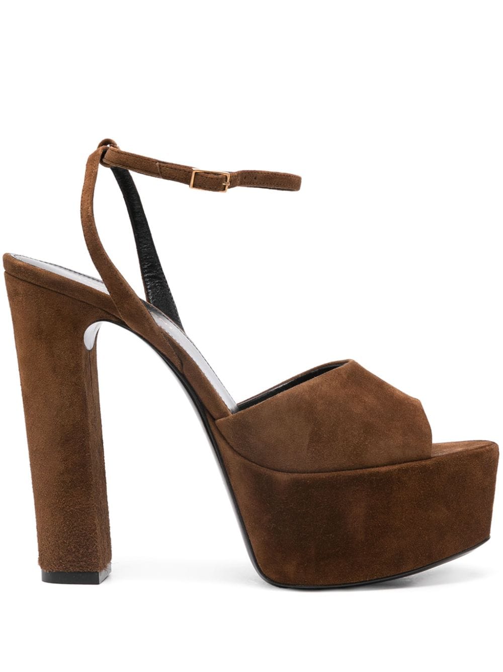 Saint Laurent Jodie 150mm suede platform sandals - Brown von Saint Laurent