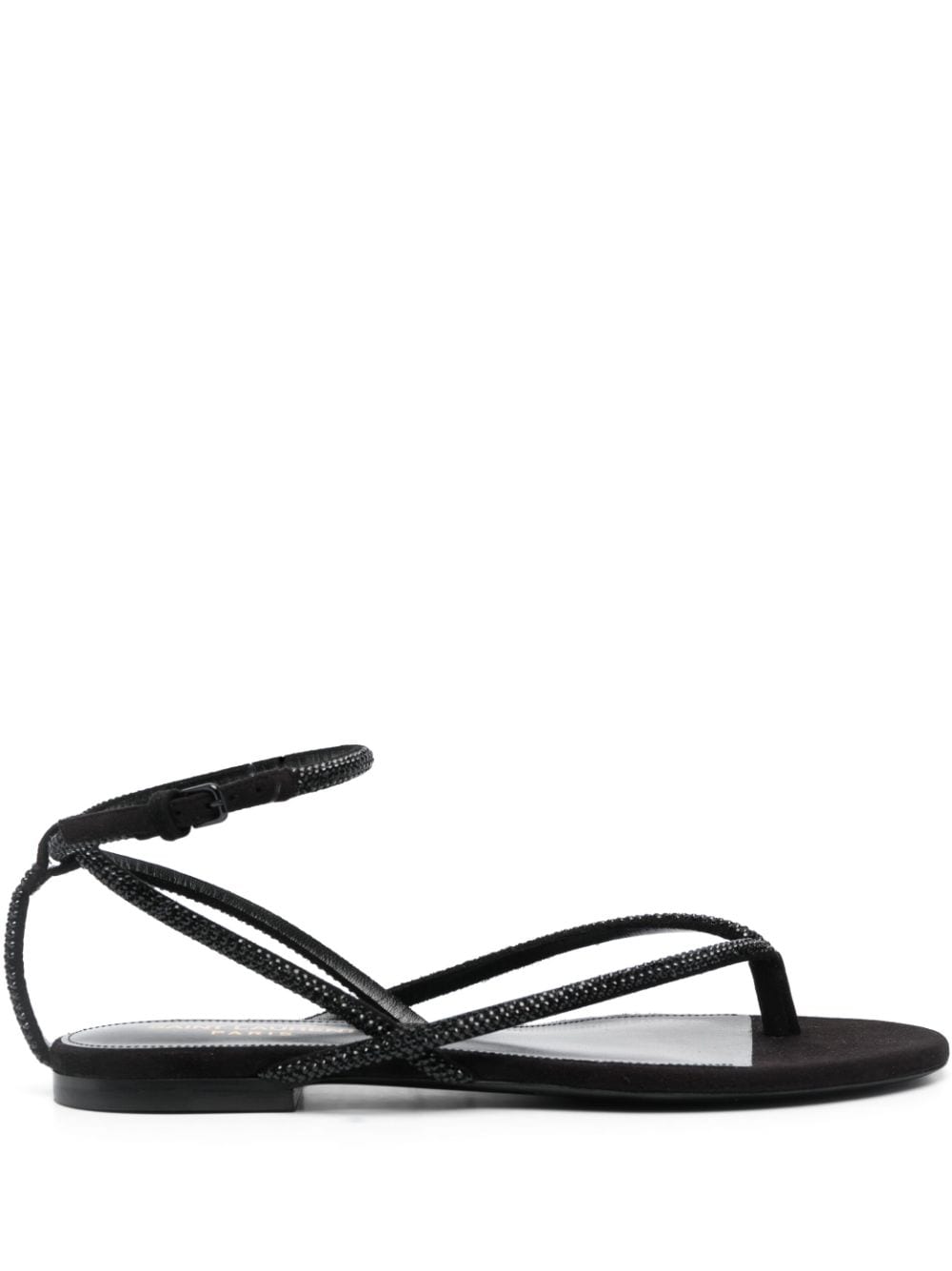 Saint Laurent Jota 05 flat leather sandals - Black von Saint Laurent