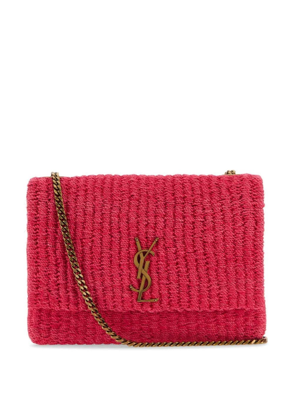 Saint Laurent Kate raffia shoulder bag - Pink von Saint Laurent