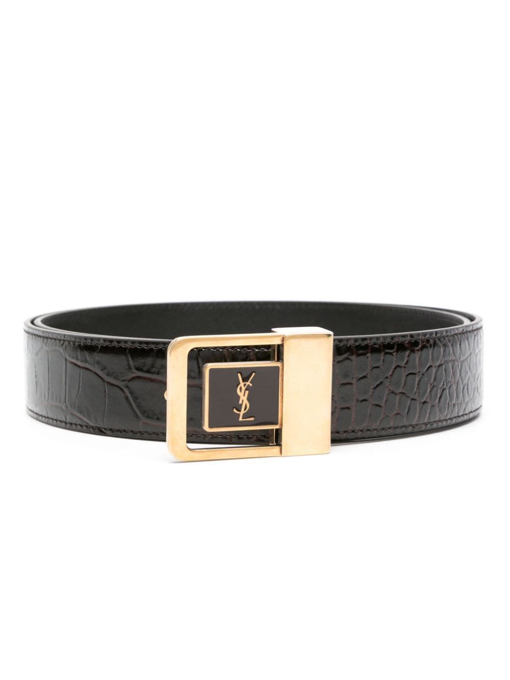 Saint Laurent LA 66 embossed-crocodile belt - Brown von Saint Laurent