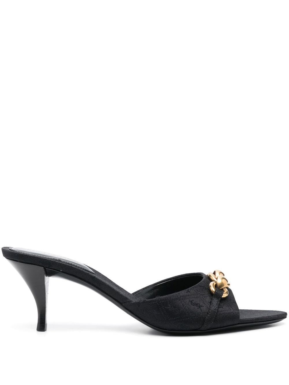 Saint Laurent Le Maillon 60 leather mules - Black von Saint Laurent