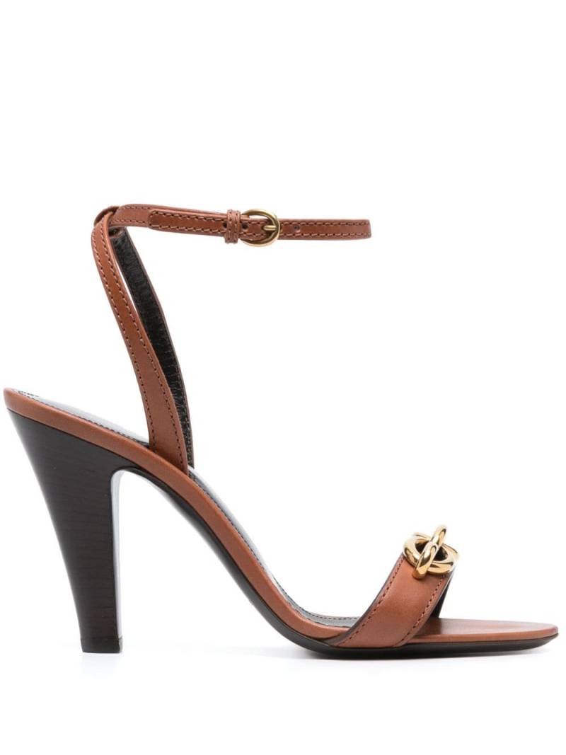 Saint Laurent Le Maillon leather sandals - Brown von Saint Laurent