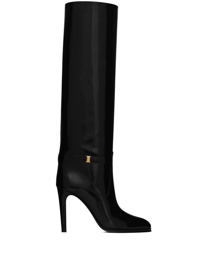 Saint Laurent Linda leather boots - Black von Saint Laurent