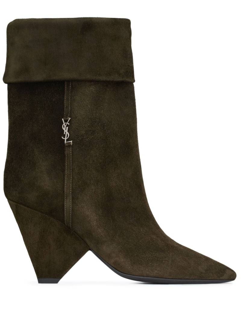 Saint Laurent Liz 85mm suede boots - Brown von Saint Laurent