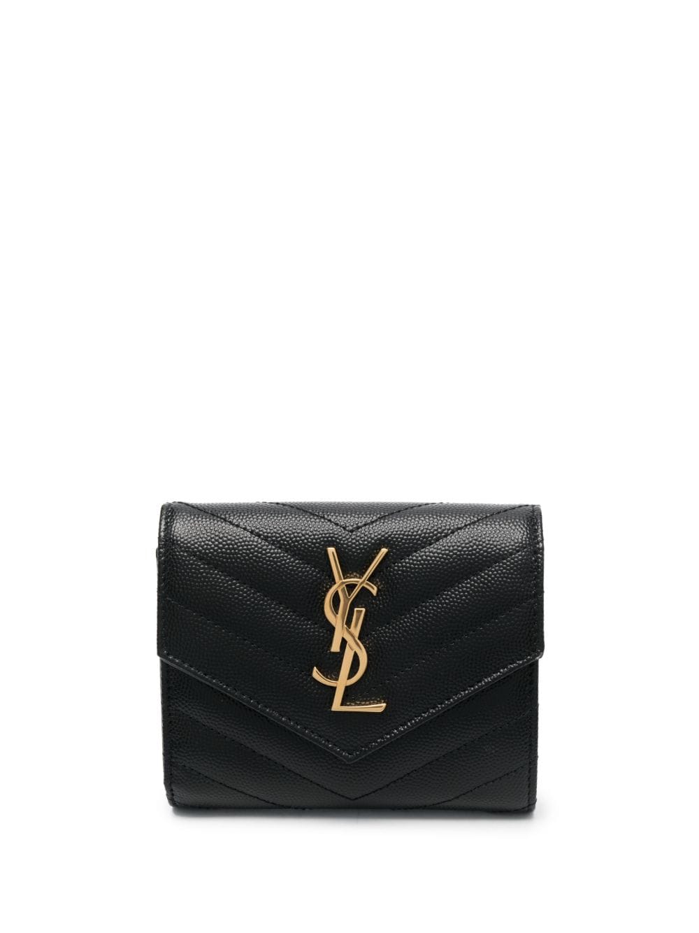 Saint Laurent Monogram compact tri-fold wallet - Black von Saint Laurent