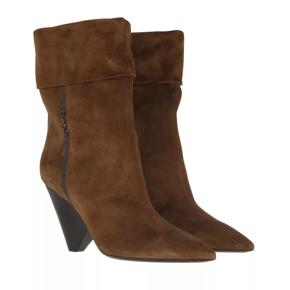 Saint Laurent Boots & Stiefeletten - Niki Monogram Booties Suede - Gr. 35 (EU) - in Braun - für Damen von Saint Laurent