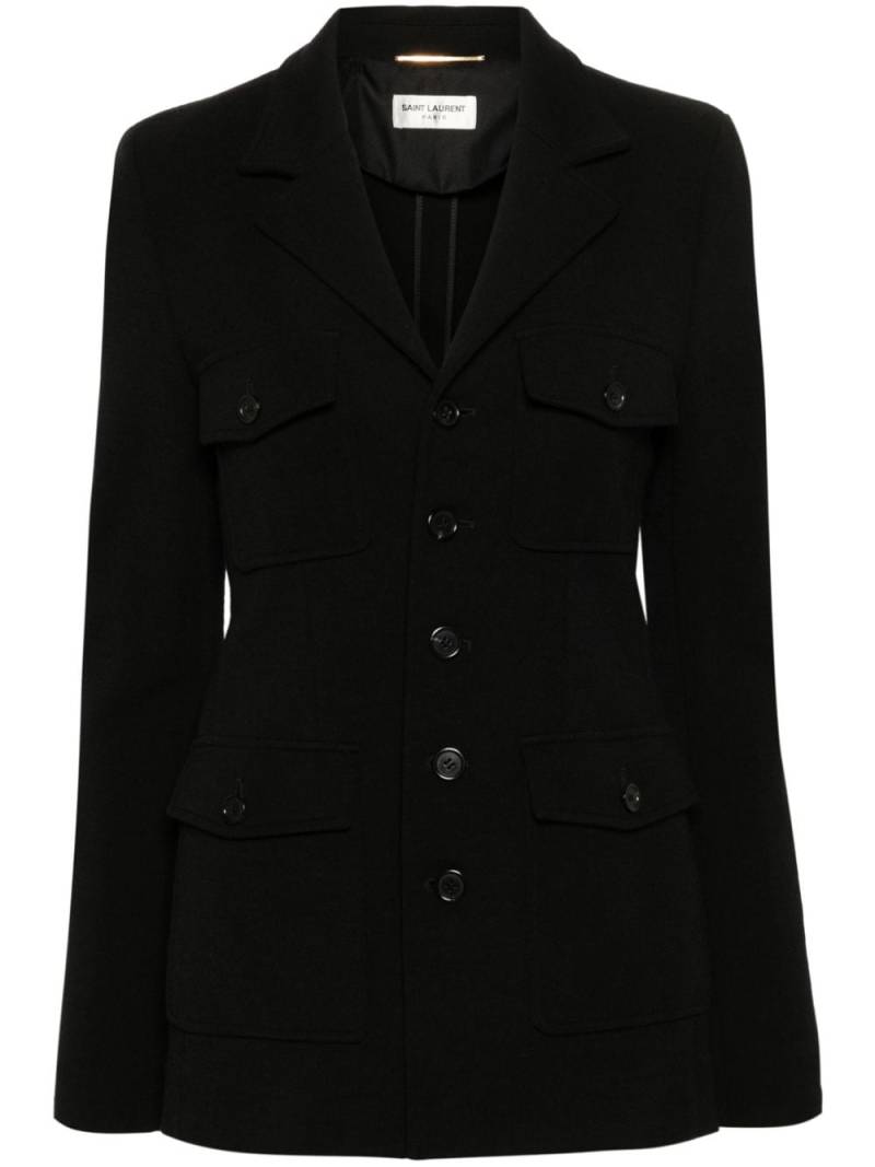 Saint Laurent Saharienne four-pocket blazer - Black von Saint Laurent