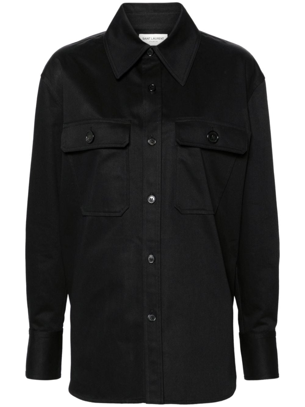 Saint Laurent Saharienne twill cotton shirt - Black von Saint Laurent