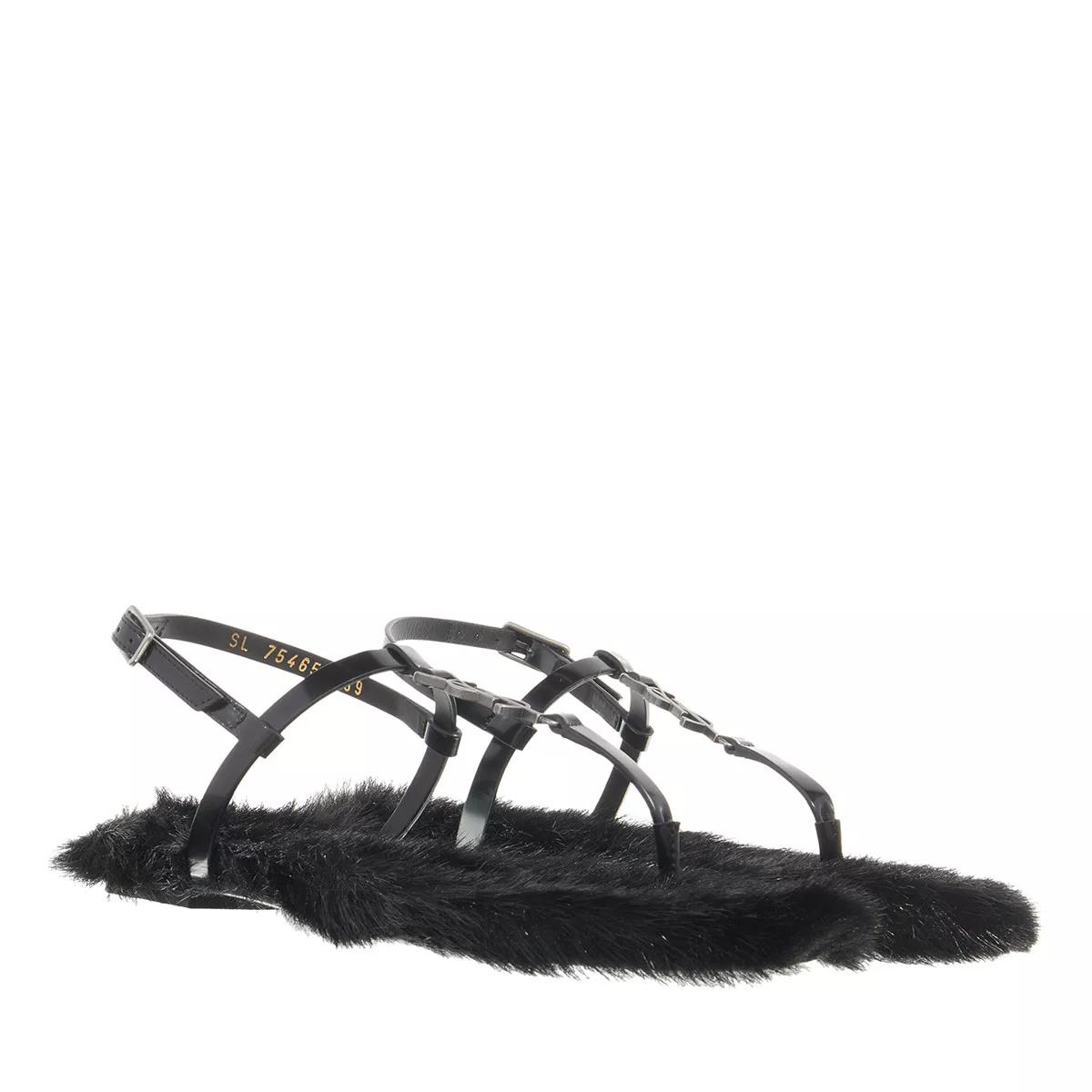 Saint Laurent Sandalen - Flat Leather Sole Cassandra Sandals - Gr. 36 (EU) - in Schwarz - für Damen von Saint Laurent