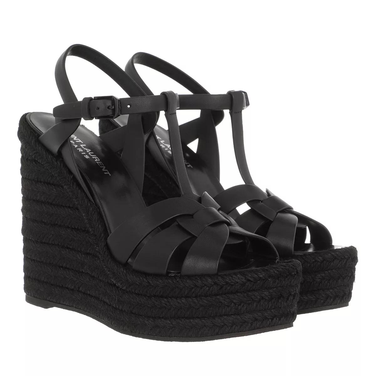 Saint Laurent Sandalen - Tribute Wedge Espadrilles - Gr. 36 (EU) - in Schwarz - für Damen von Saint Laurent