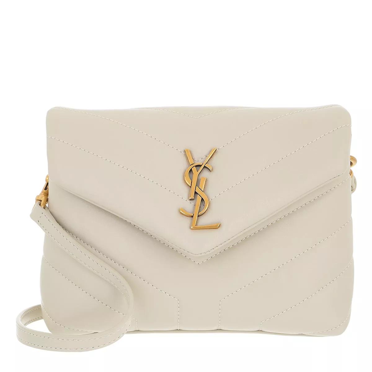 Saint Laurent Schultertasche - Ysl Medium Bag Monogram - Gr. unisize - in Creme - für Damen von Saint Laurent