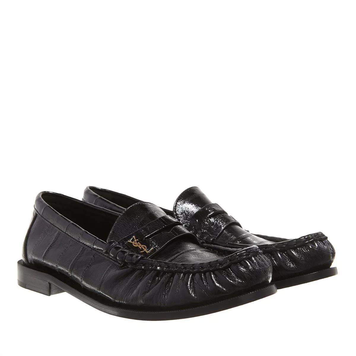 Saint Laurent Slipper & Pantoletten - Le Loafer Penny Slippers In Eel - Gr. 38 (EU) - in Schwarz - für Damen von Saint Laurent