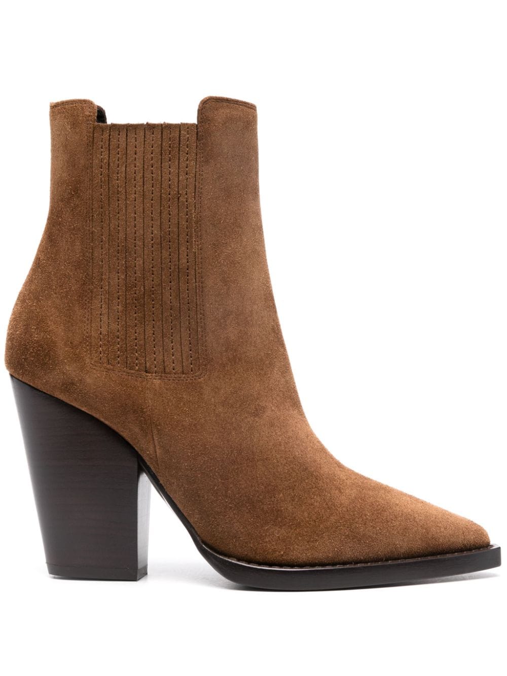 Saint Laurent Theo chunky-heel ankle boots - Brown von Saint Laurent