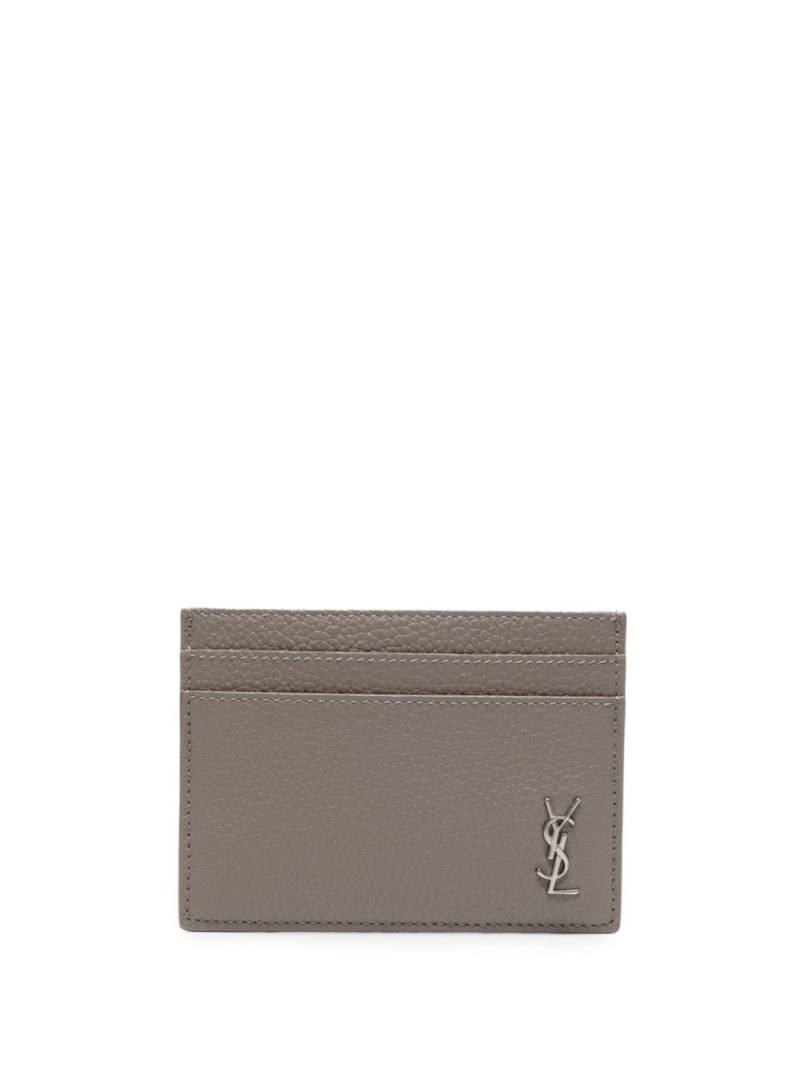 Saint Laurent Tiny Cassandre leather cardholder - Grey von Saint Laurent