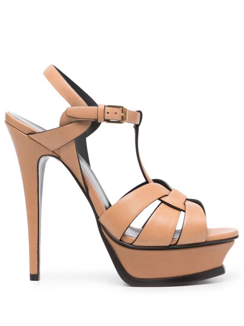 Saint Laurent Tribute 150mm platform sandals - Brown von Saint Laurent