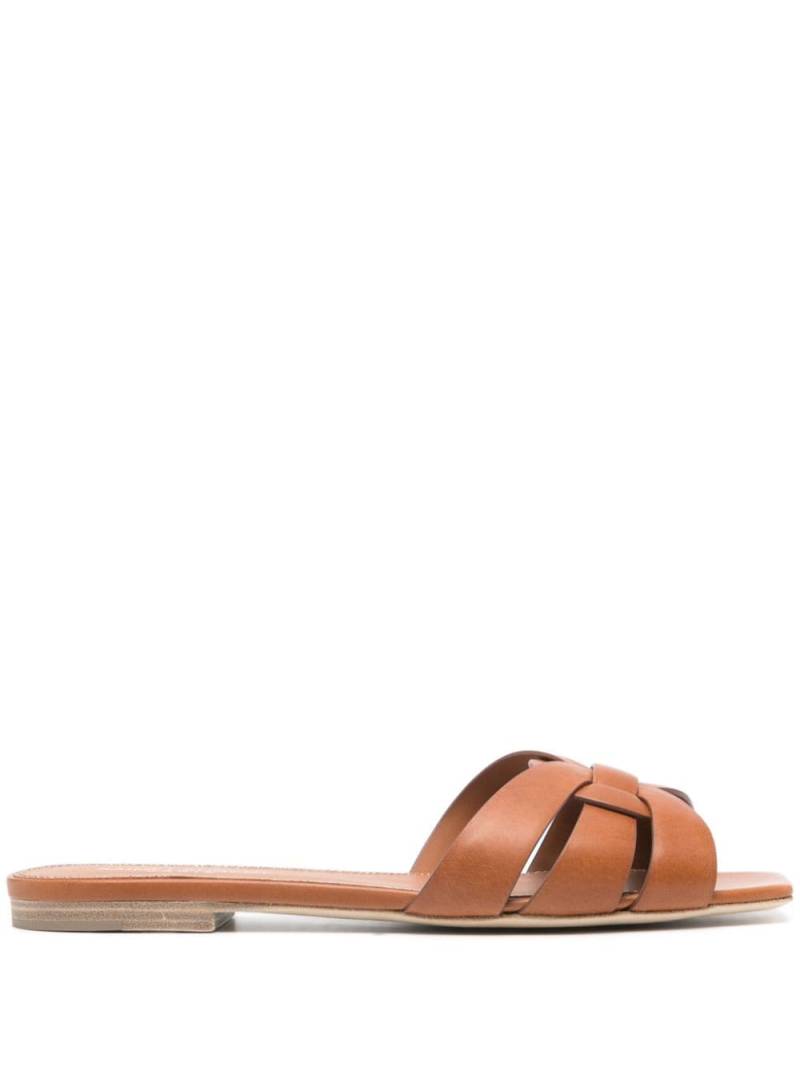 Saint Laurent Tribute leather sandals - Brown von Saint Laurent