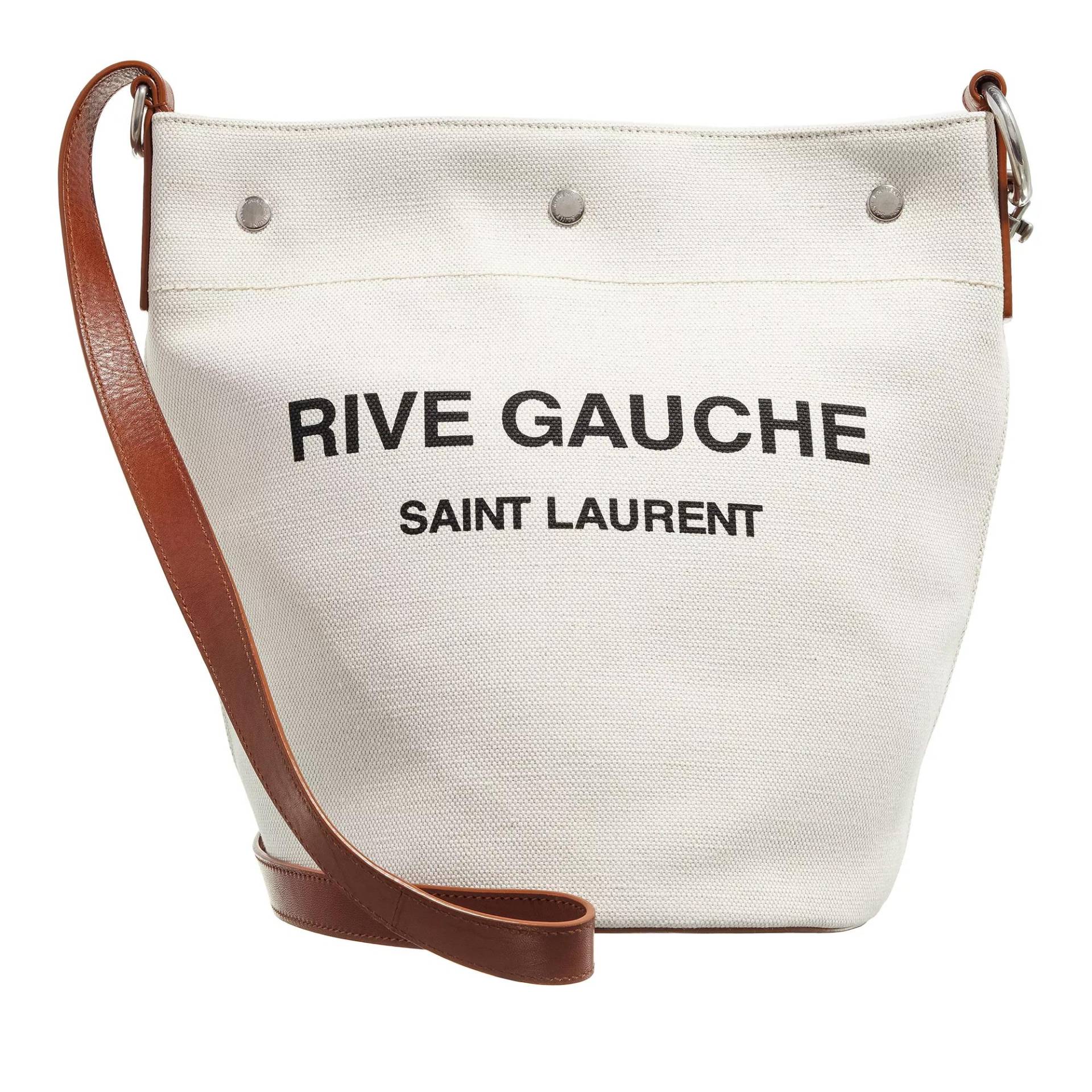 Saint Laurent Umhängetasche - Rive Gauche Bucket Bag - Gr. unisize - in Creme - für Damen von Saint Laurent
