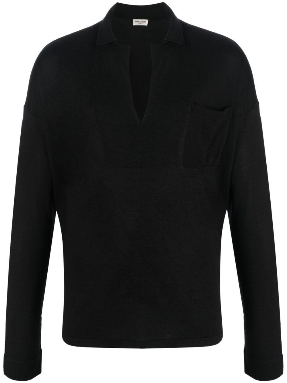 Saint Laurent V-neck long-sleeve sweatshirt - Black von Saint Laurent