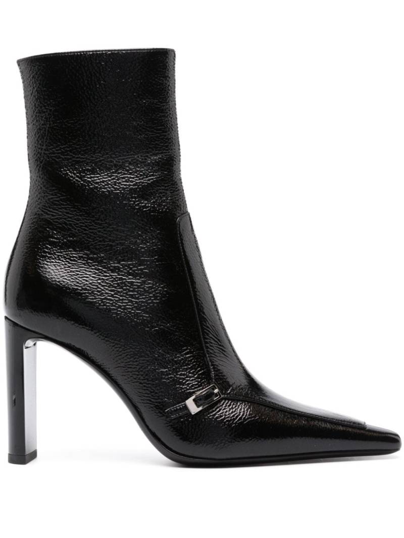 Saint Laurent Vendome glazed leather ankle boots - Black von Saint Laurent