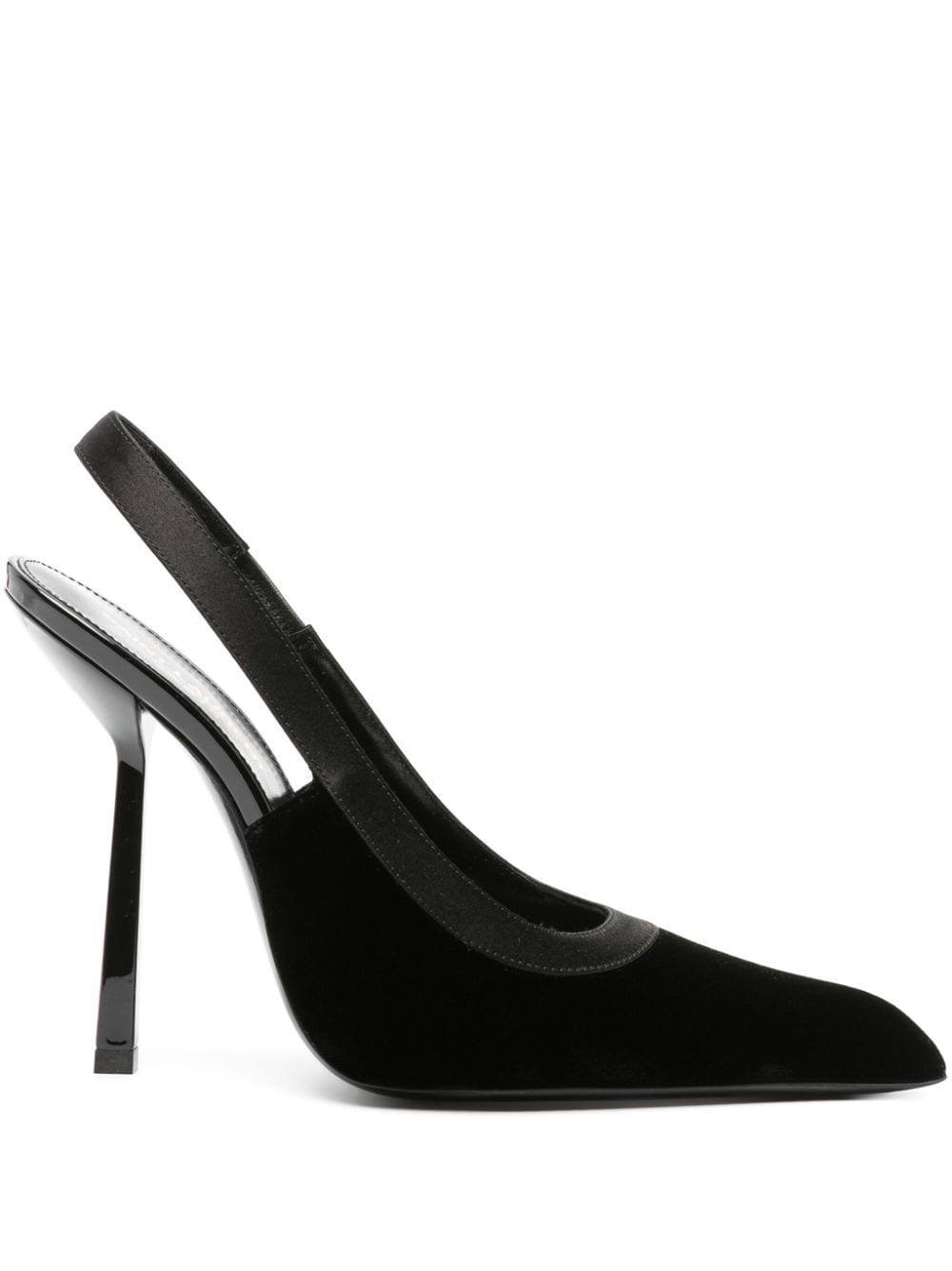 Saint Laurent Victoire 115mm velvet slingback pumps - Black von Saint Laurent