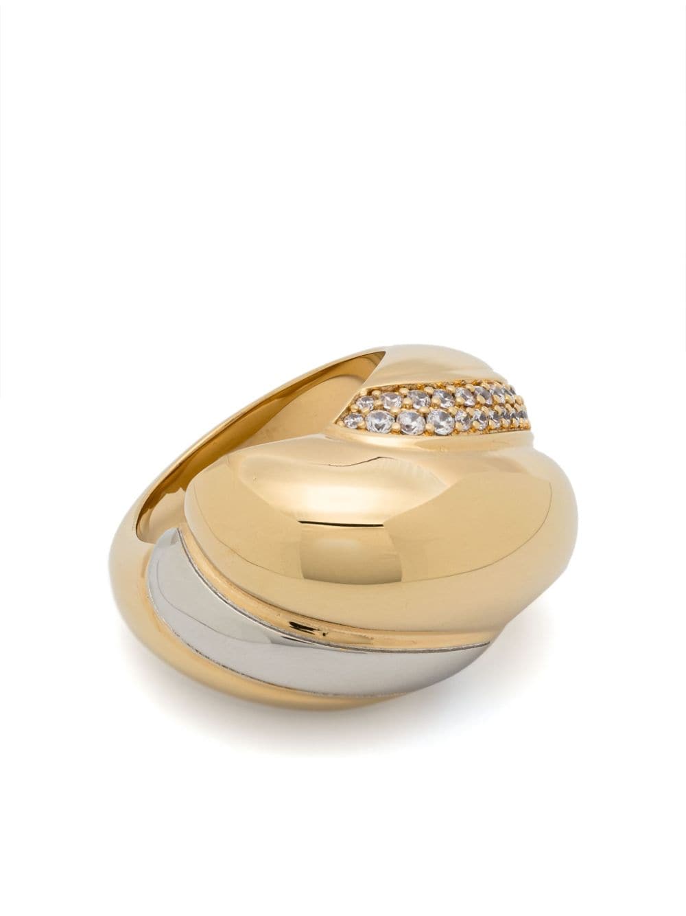 Saint Laurent Whirlwind crystal ring - Gold von Saint Laurent