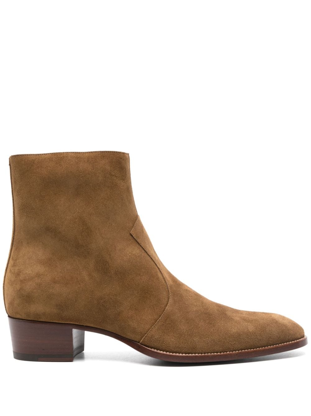 Saint Laurent Wyatt zipped boots - Brown von Saint Laurent