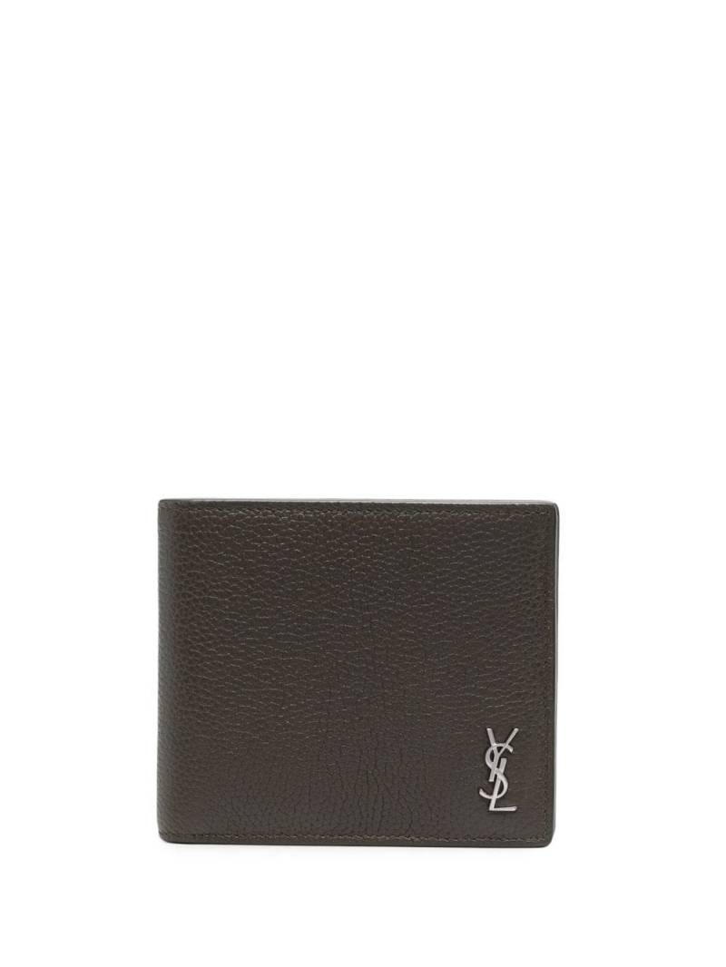 Saint Laurent YSL logo-plaque leather wallet - Green von Saint Laurent