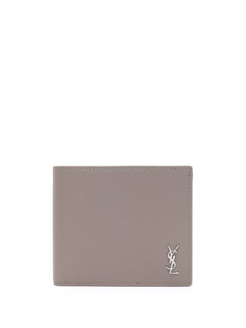 Saint Laurent YSL logo-plaque leather wallet - Grey von Saint Laurent