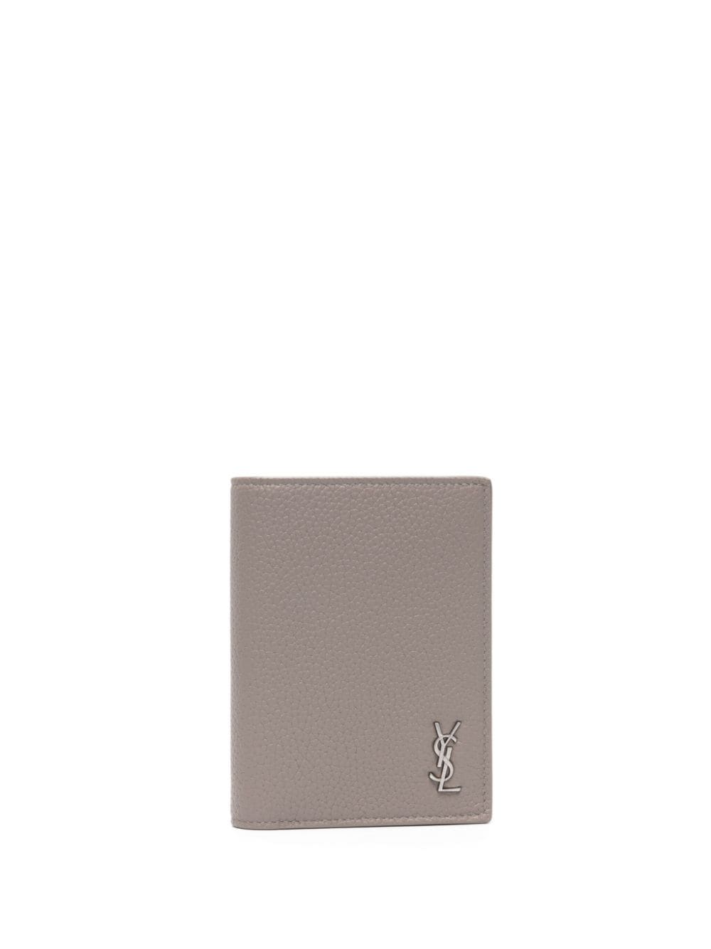 Saint Laurent YSL-plaque leather wallet - Grey von Saint Laurent