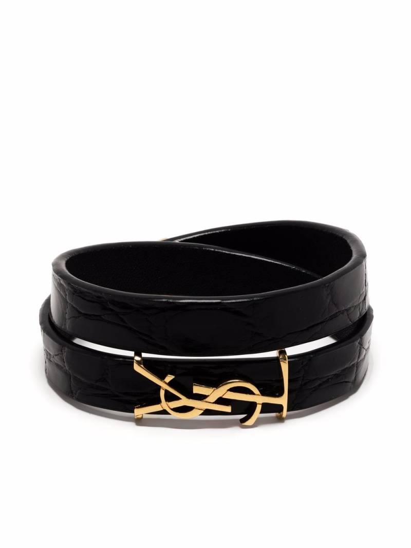 Saint Laurent YSL wraparound bracelet - Black von Saint Laurent