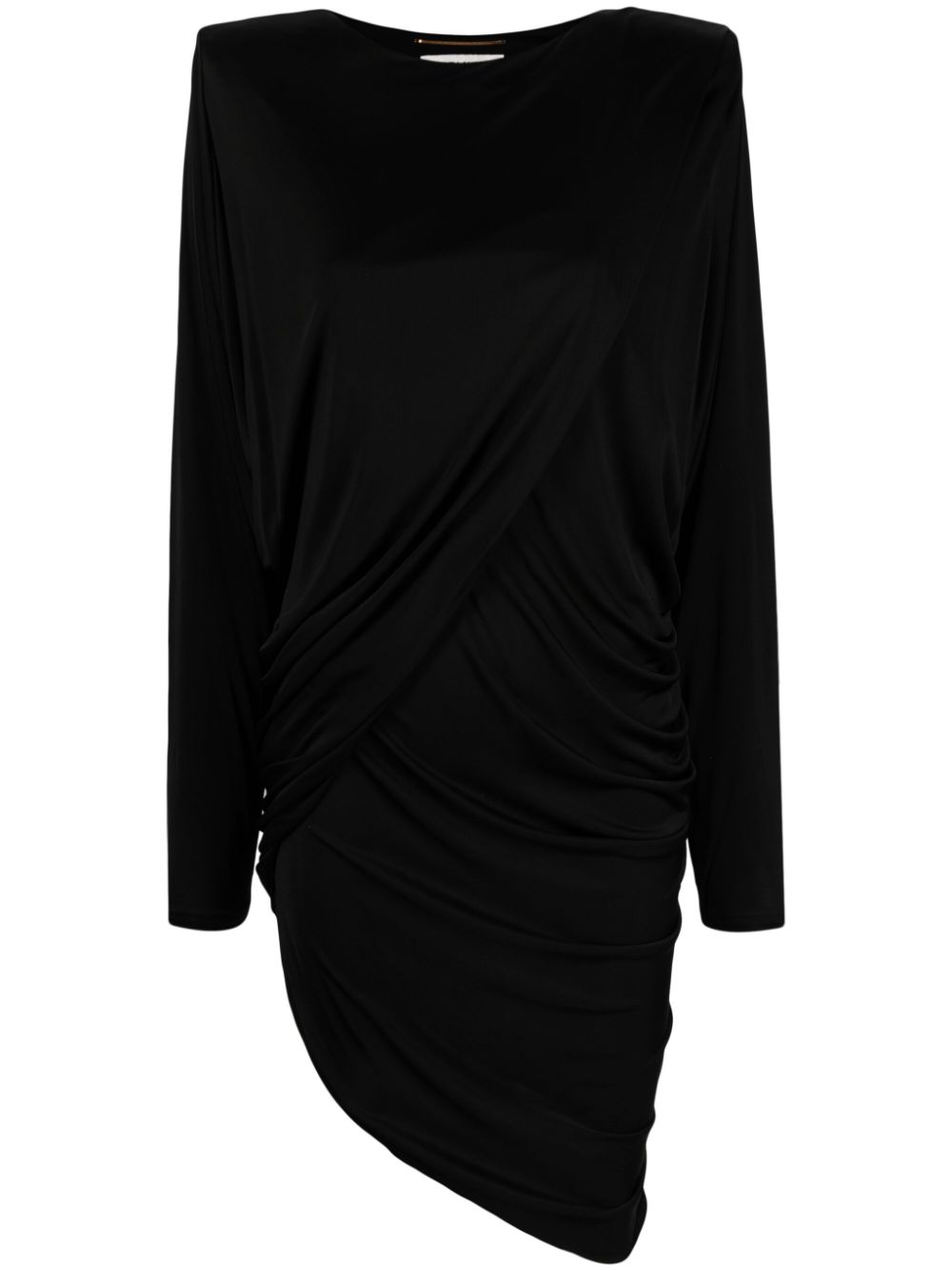 Saint Laurent asymmetric crepe midi dress - Black von Saint Laurent
