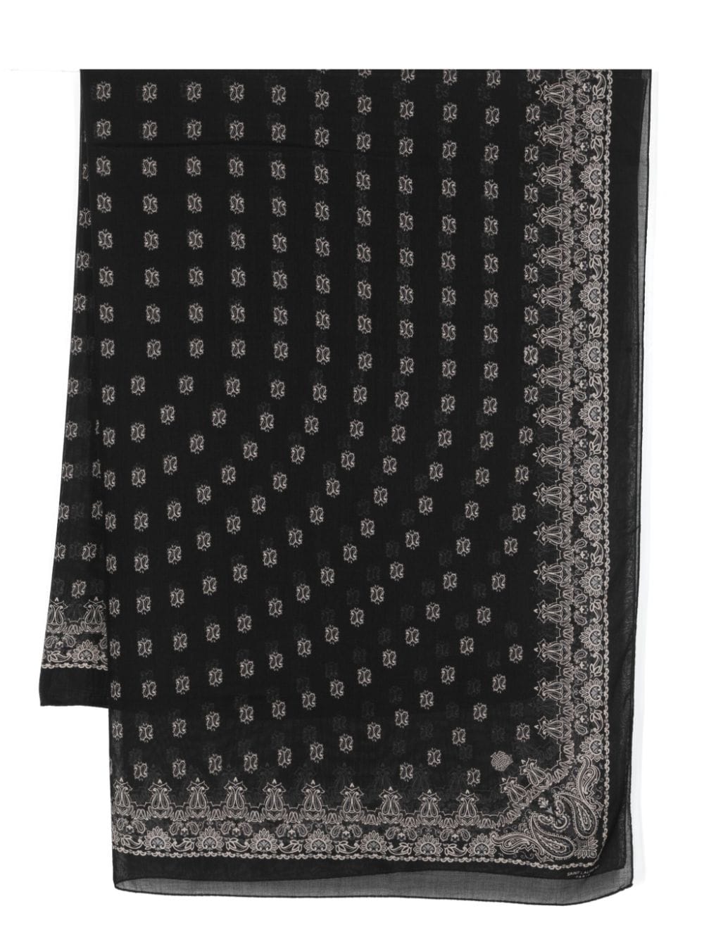Saint Laurent bandana-print cashmere scarf - Black von Saint Laurent