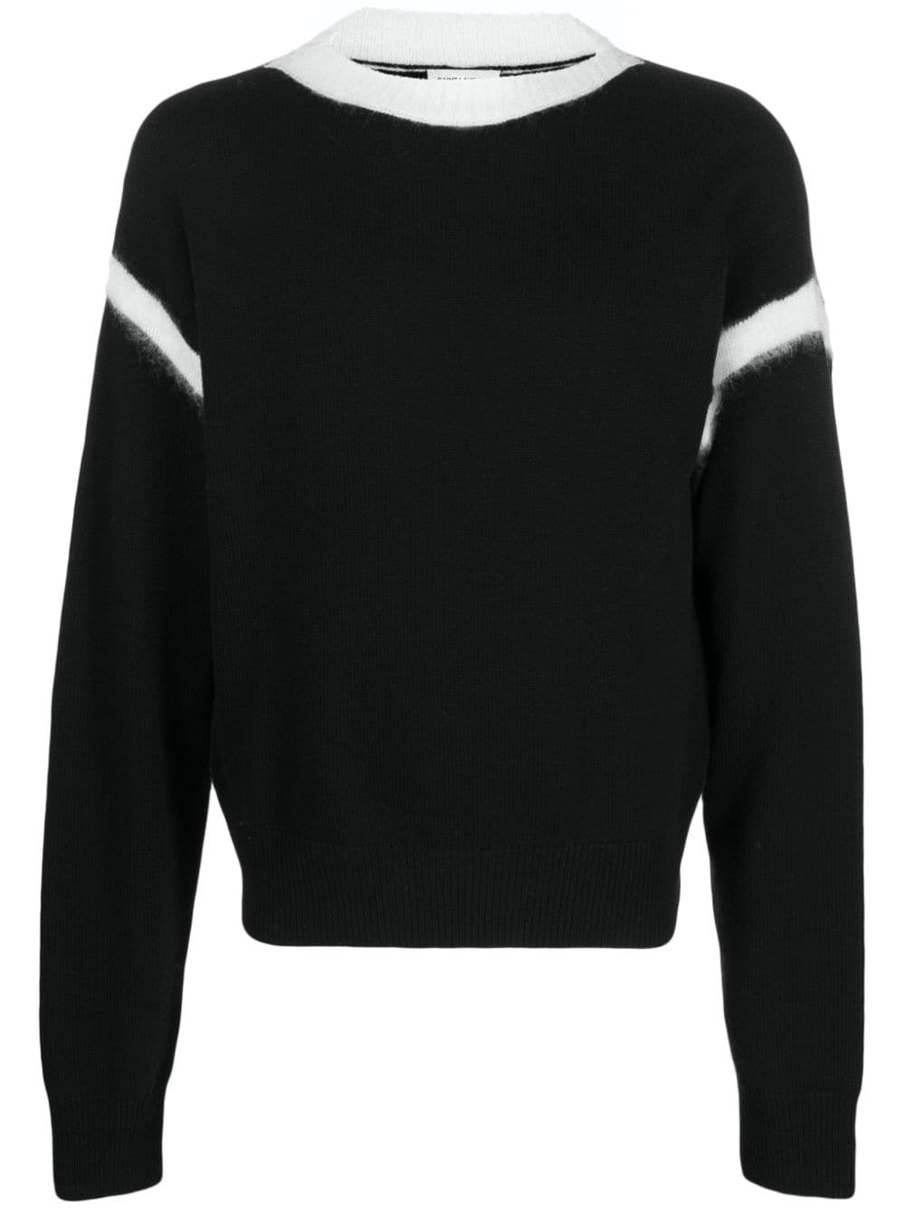 Saint Laurent bicolour knitted jumper - Black von Saint Laurent