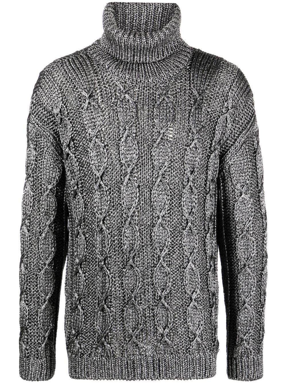 Saint Laurent cable-knit roll-neck jumper - Grey von Saint Laurent