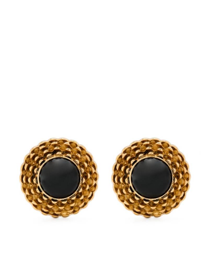 Saint Laurent cabochon clip-on earrings - Black von Saint Laurent