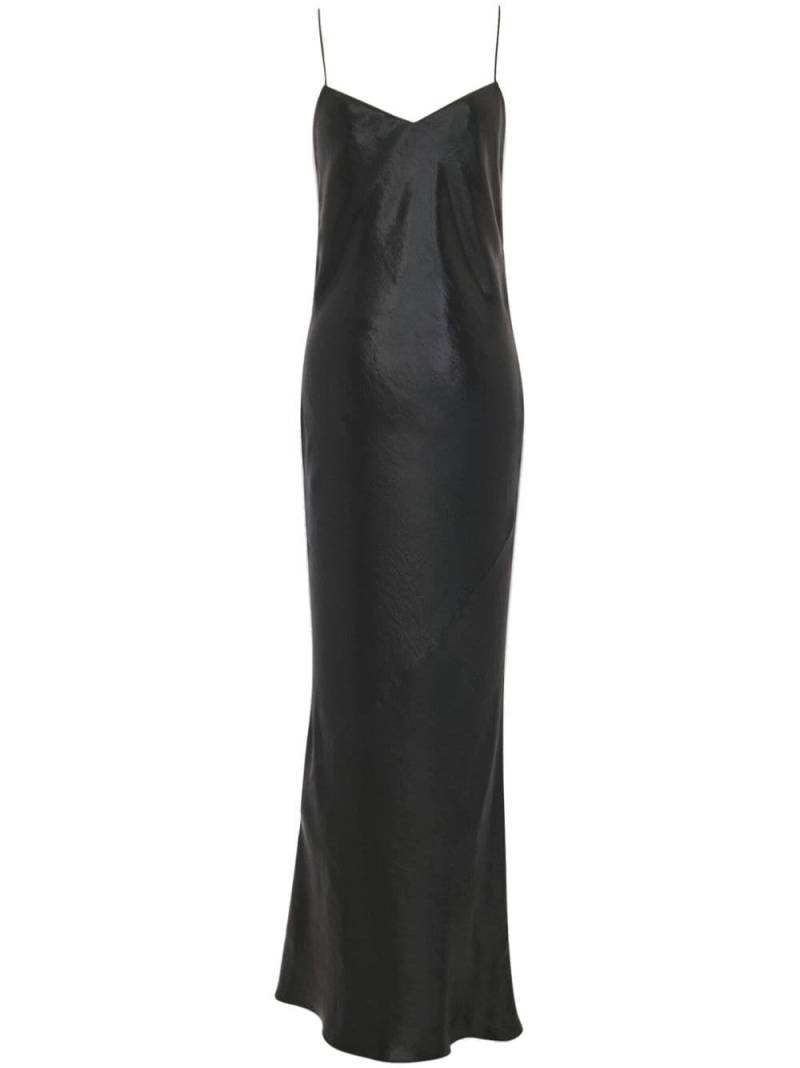 Saint Laurent cowl-effect silk slip dress - Black von Saint Laurent