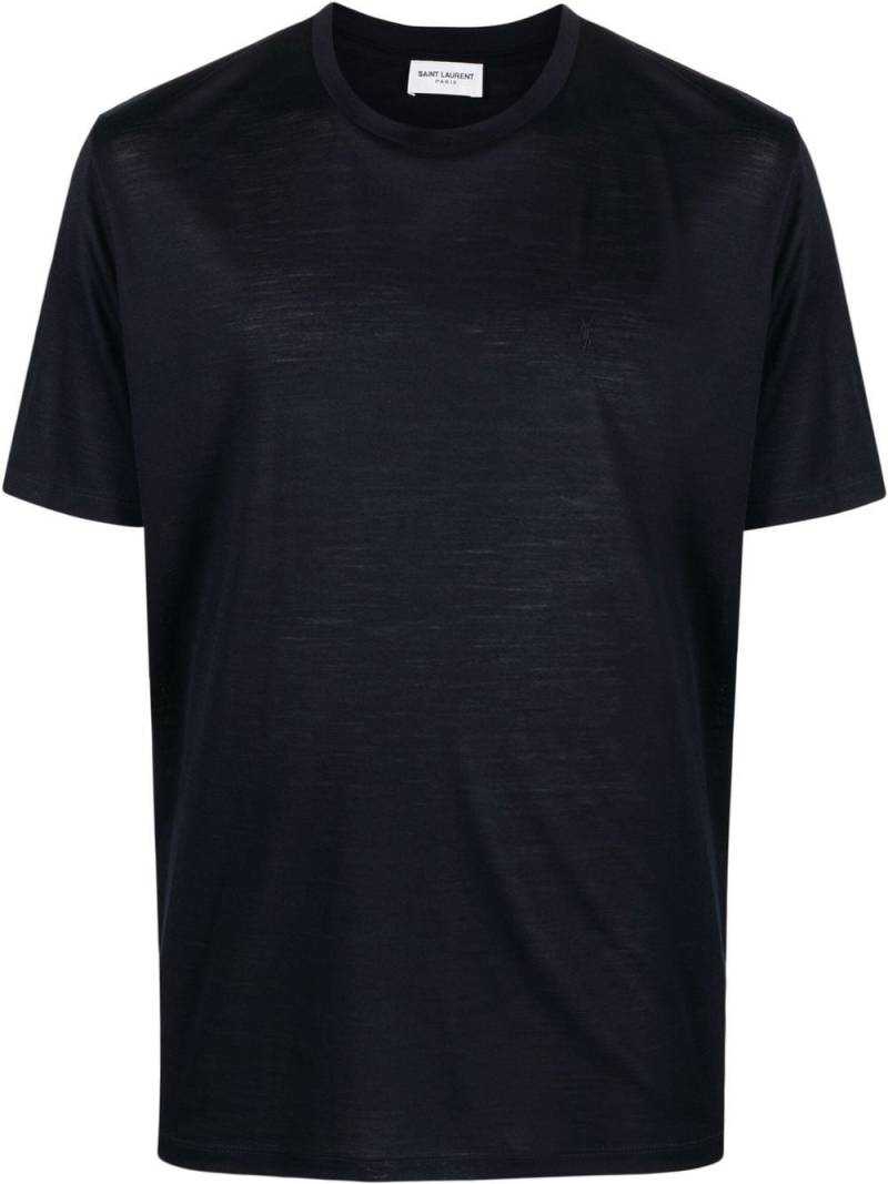 Saint Laurent crew neck cotton T-shirt - Blue von Saint Laurent