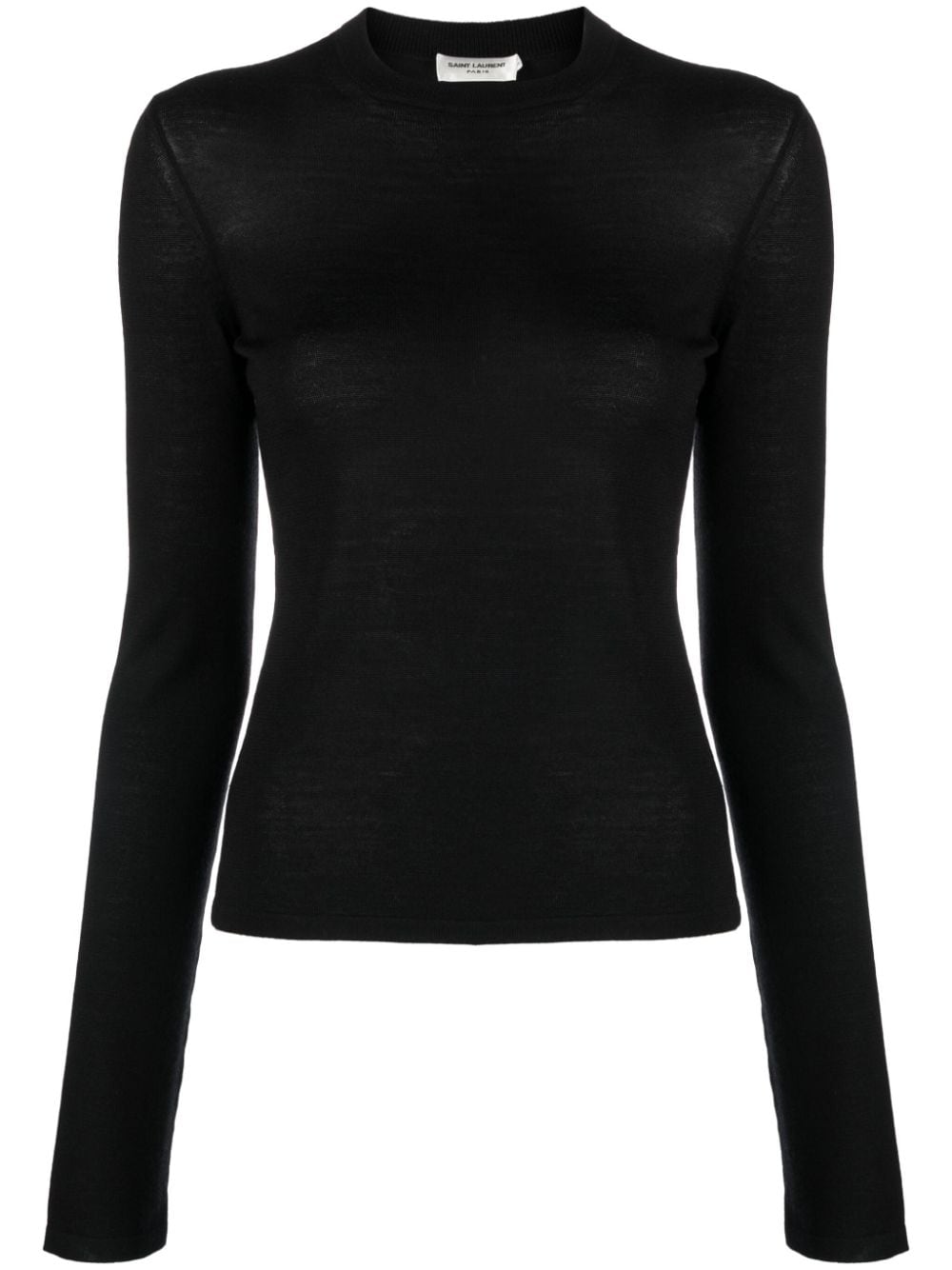 Saint Laurent crew-neck fine-knit jumper - Black von Saint Laurent