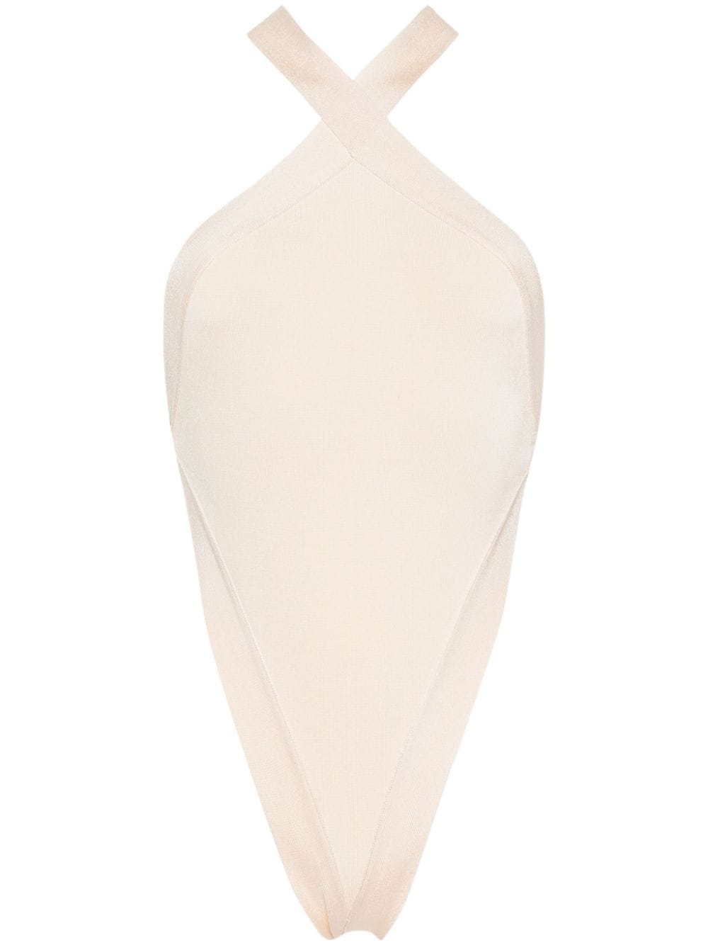 Saint Laurent cut-out halterneck bodysuit - Neutrals von Saint Laurent