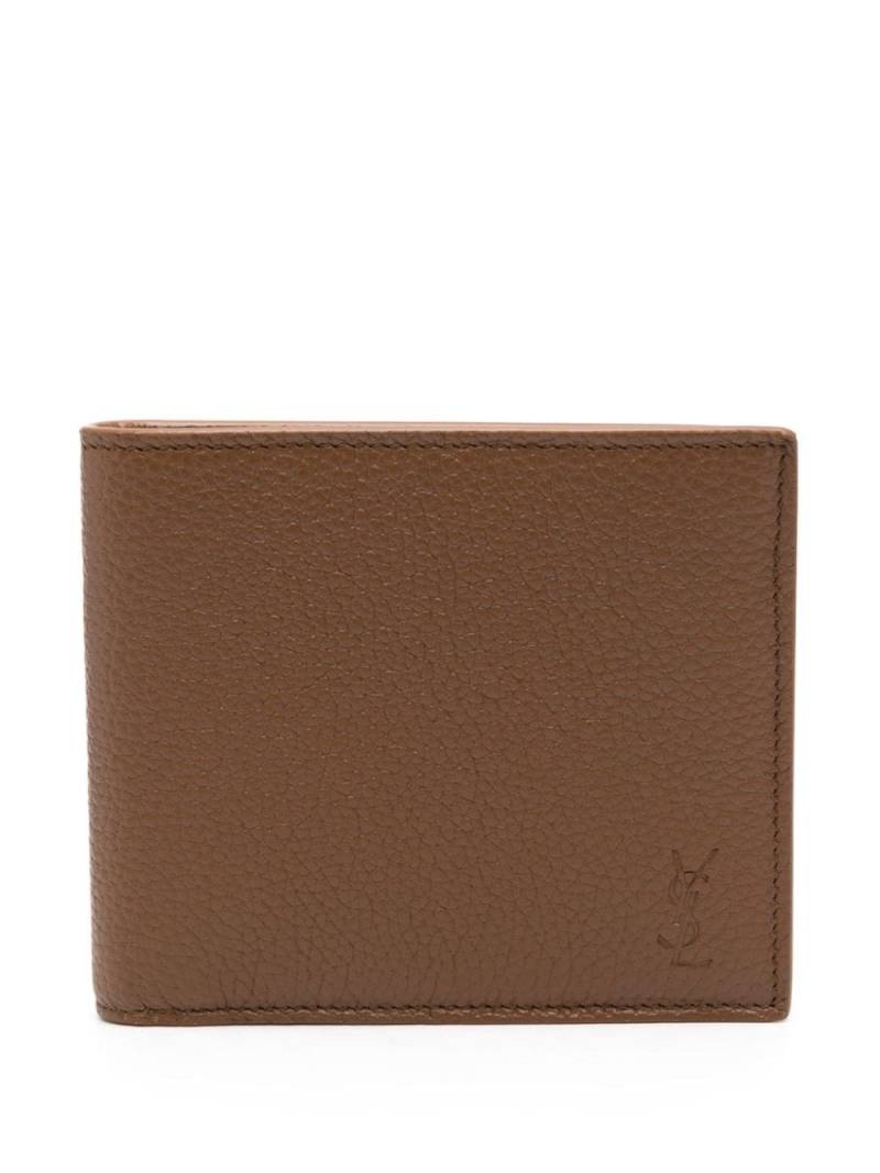 Saint Laurent debossed-logo leather wallet - Brown von Saint Laurent