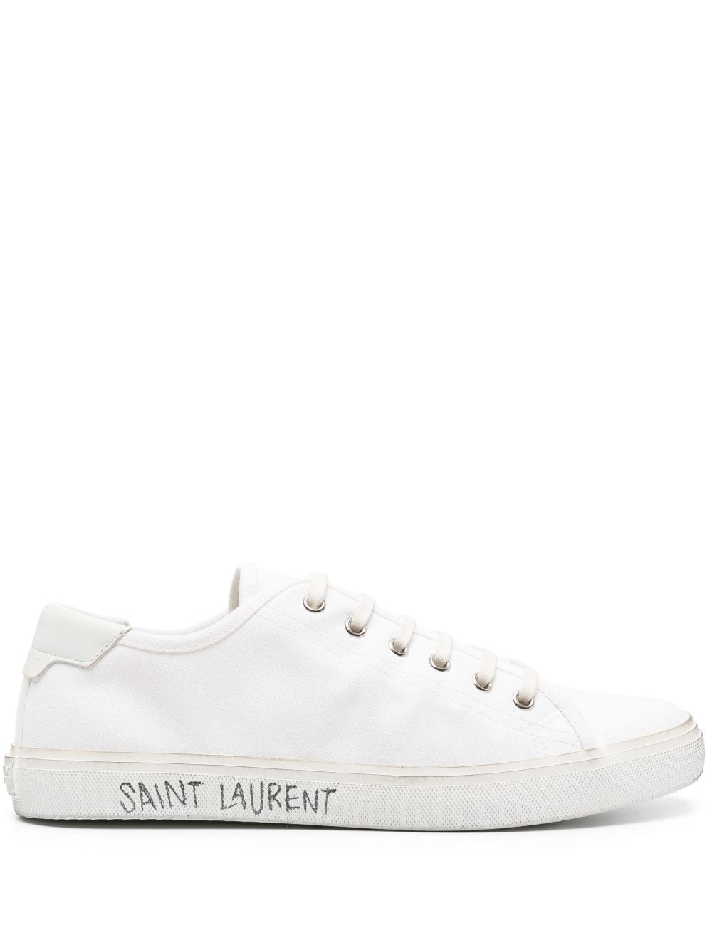 Saint Laurent Malibu distressed-effect sneakers - White von Saint Laurent